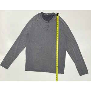 Lululemon ABC Henley Long Sleeve Shirt Mens Medium Gray Performance Athletic